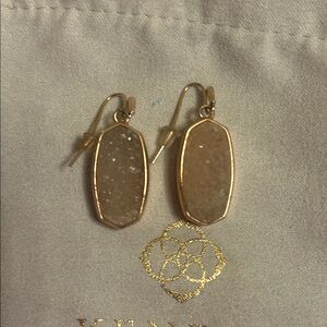 Kendra Scott Gold and Tan Drop Earrings